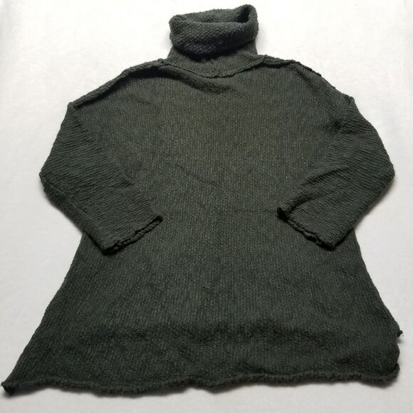 AndTheWhy M/L Army Green Sweater Turtleneck Waffle Knit Chunky Gremlin - Picture 8 of 9
